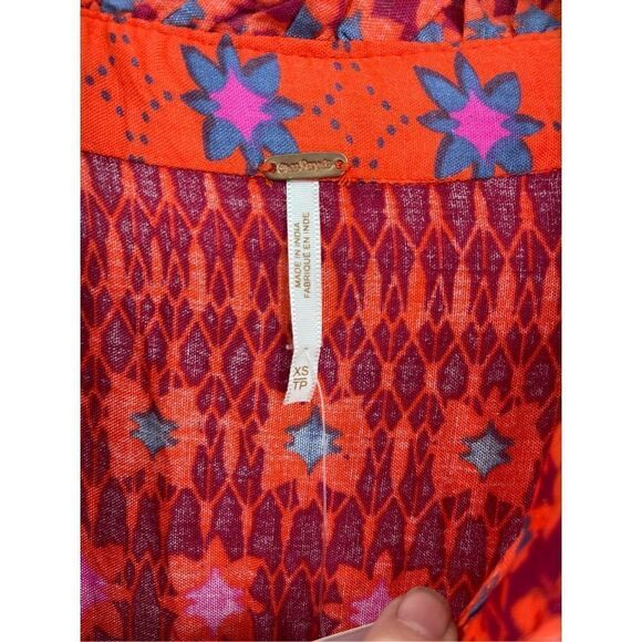 Free People Ruby Red Rare Feeling Tied Waist Flare Maxi Dress Size XS NWT - Picture 4 of 10